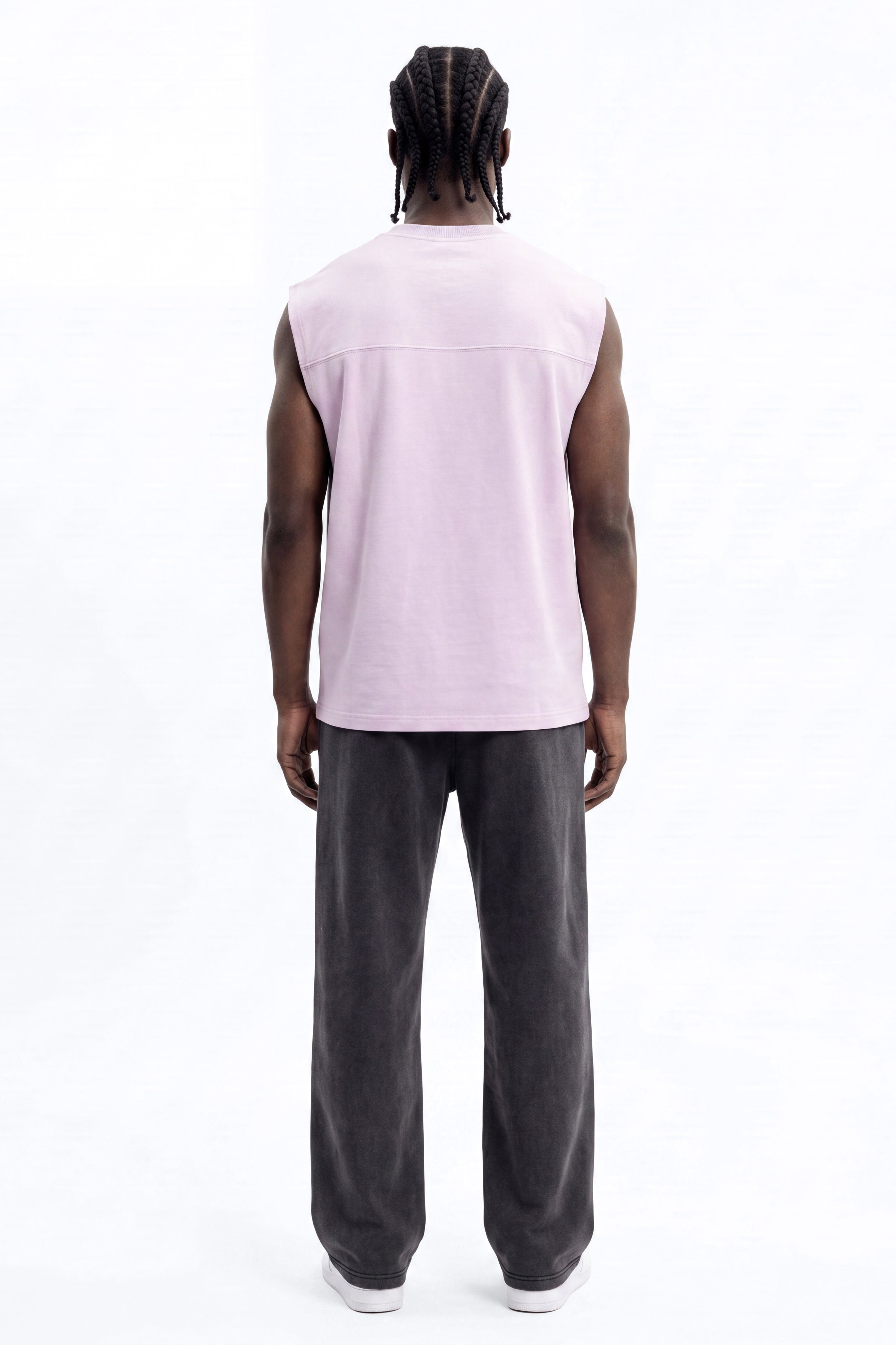Soft Touch Washed Interlock Oversized Muscle Tee - Purple - image 4