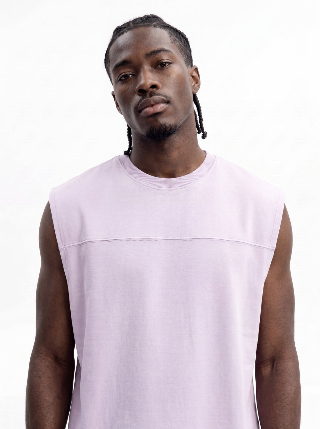 Soft Touch Washed Interlock Oversized Muscle Tee - Purple - image 2
