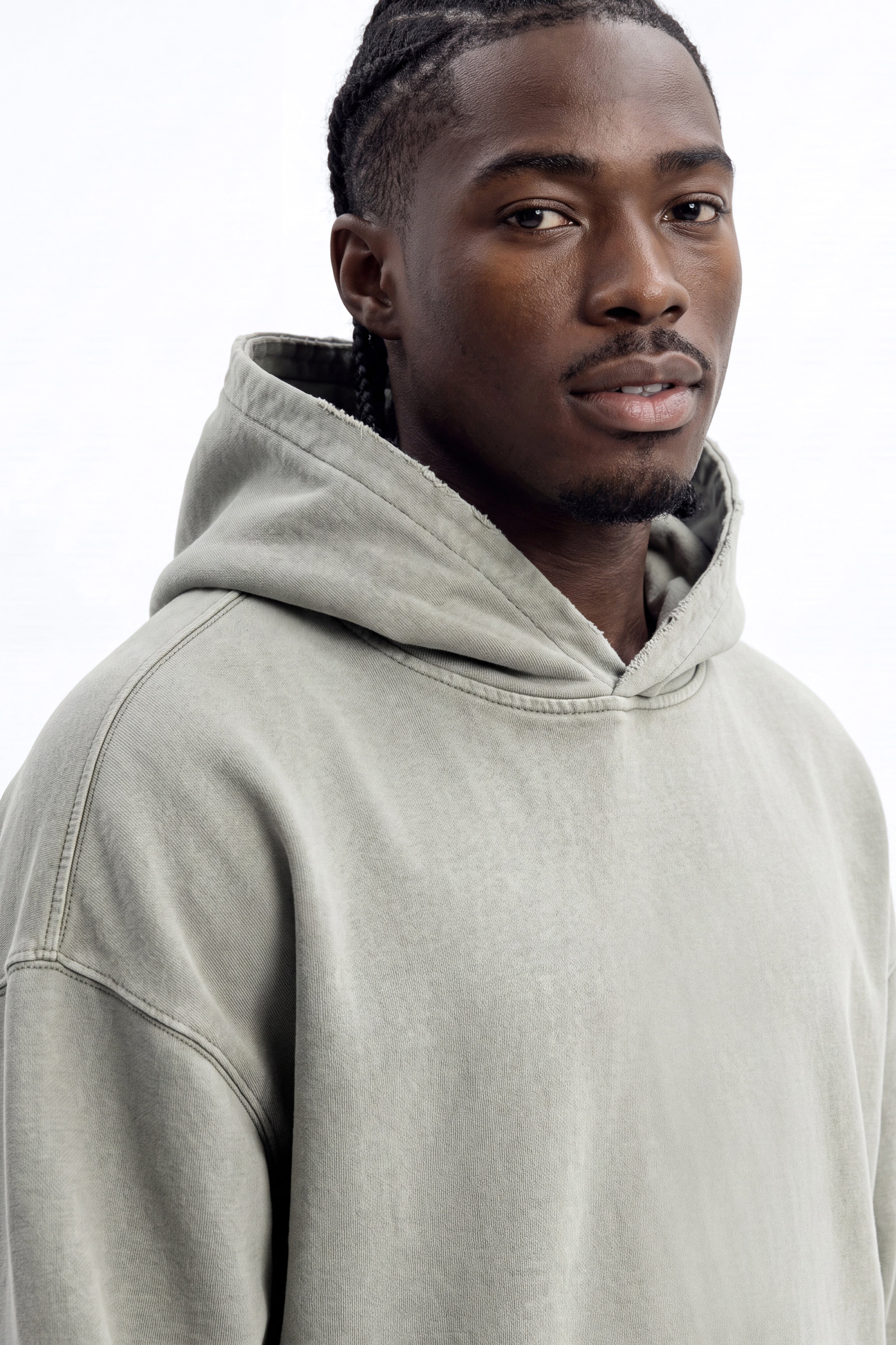 Soft Touch Washed Interlock Oversized Hoodie - Olive - image 2