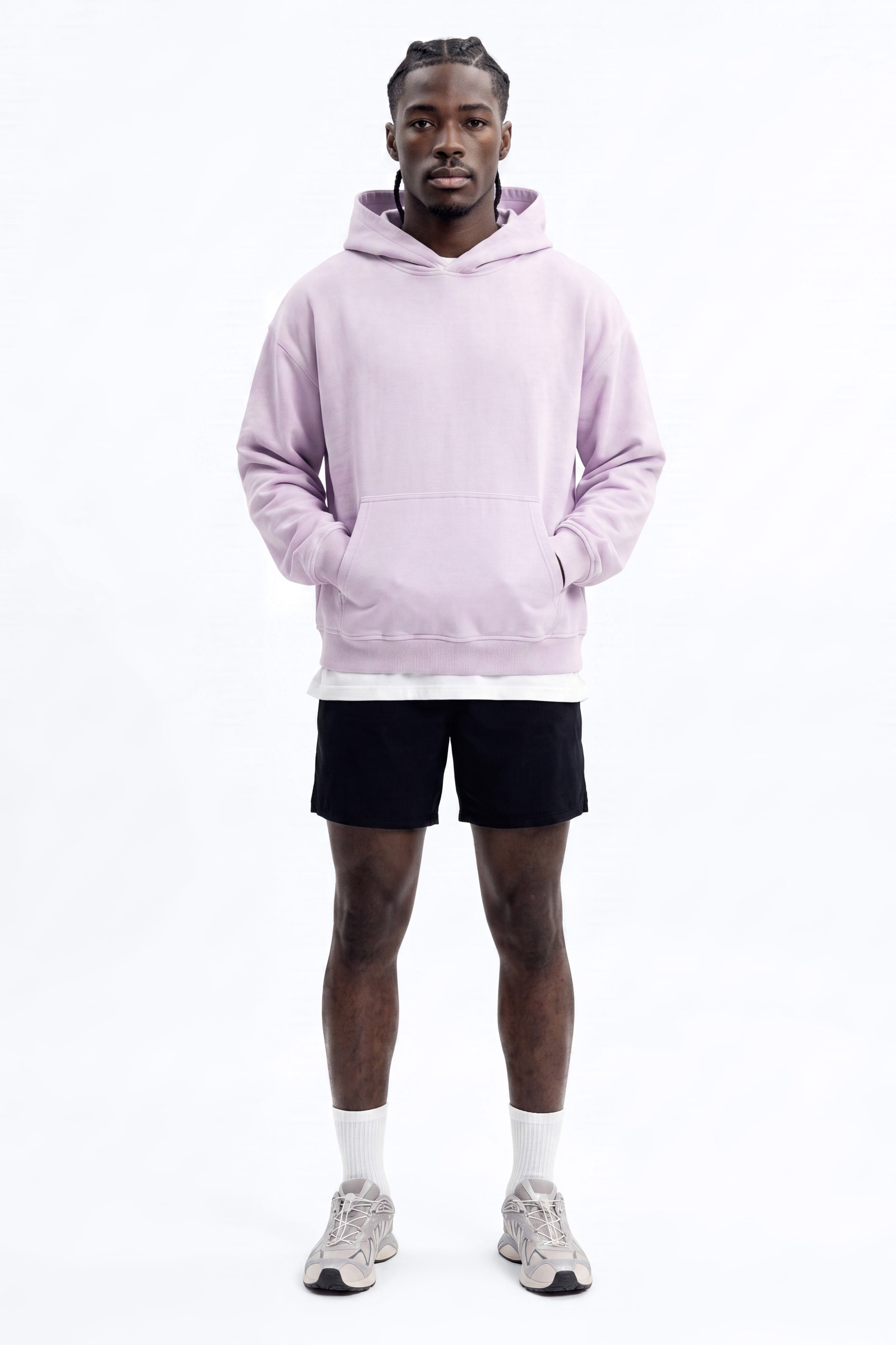Soft Touch Washed Interlock Oversized Hoodie - Purple - image 2
