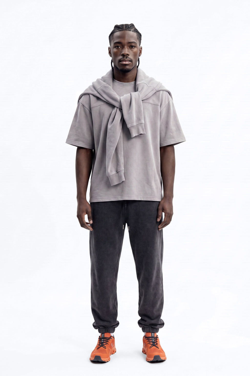 Soft Touch Washed Interlock Oversized Tee - Grey - image 1