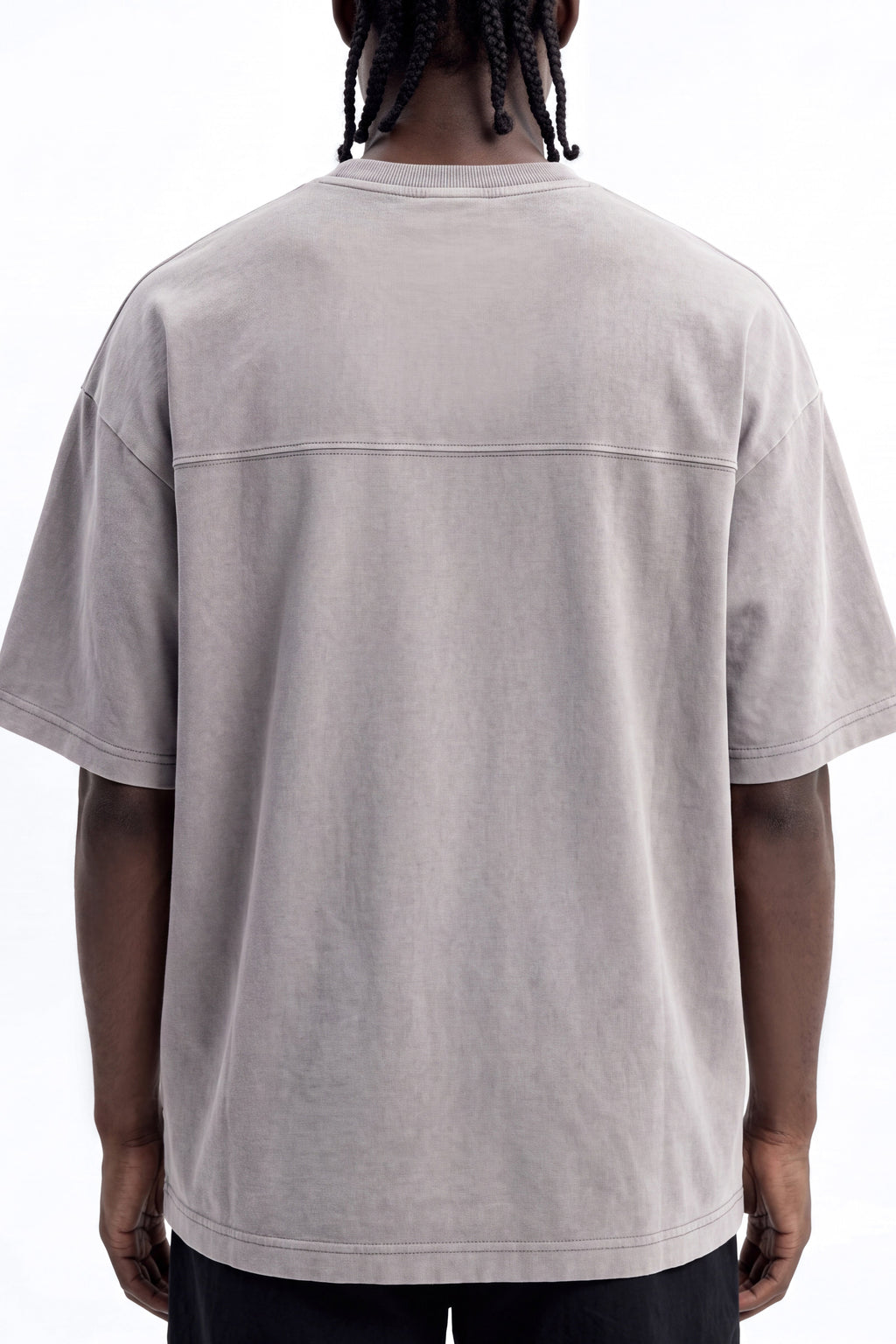 Soft Touch Washed Interlock Oversized Tee - Grey - image 3