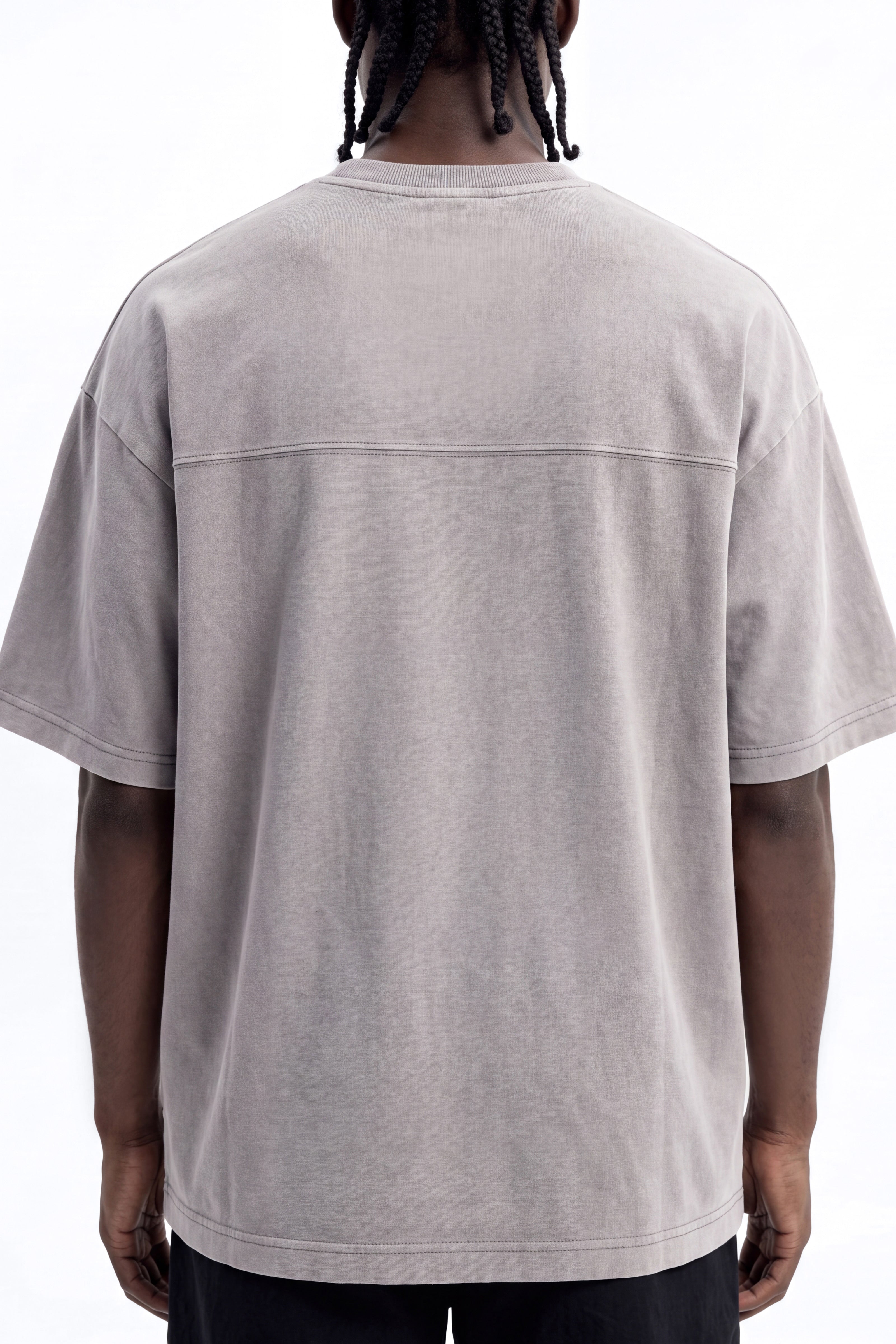 Soft Touch Washed Interlock Oversized Tee - Grey - image 3