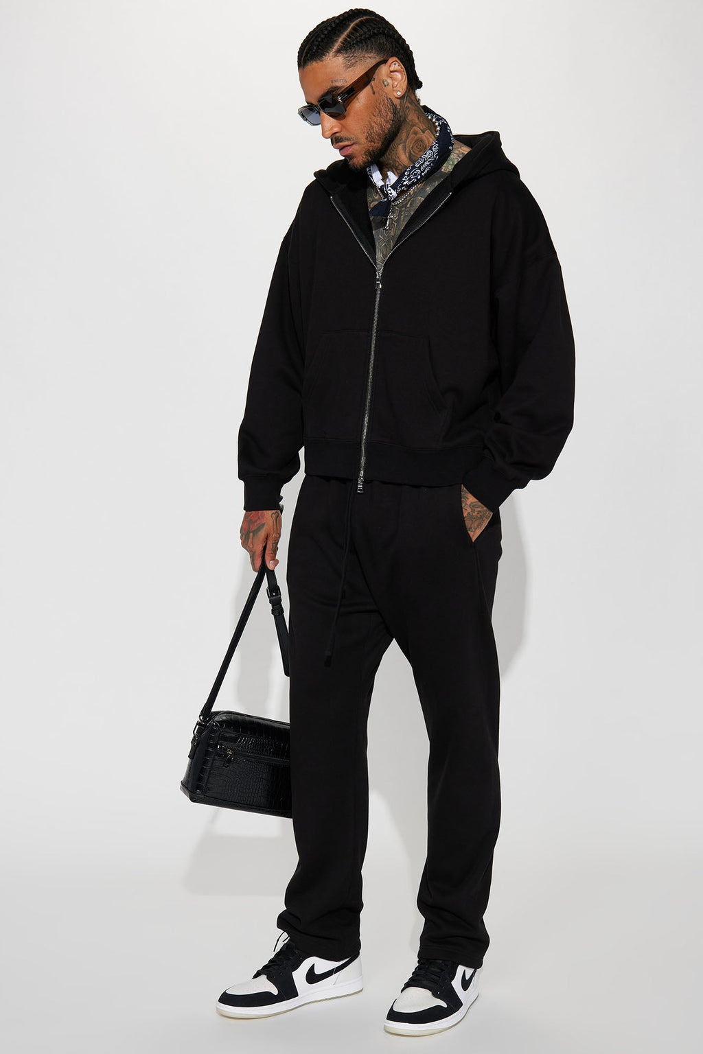 Tyson Oversized Heavyweight Zip Up - Black - image 2