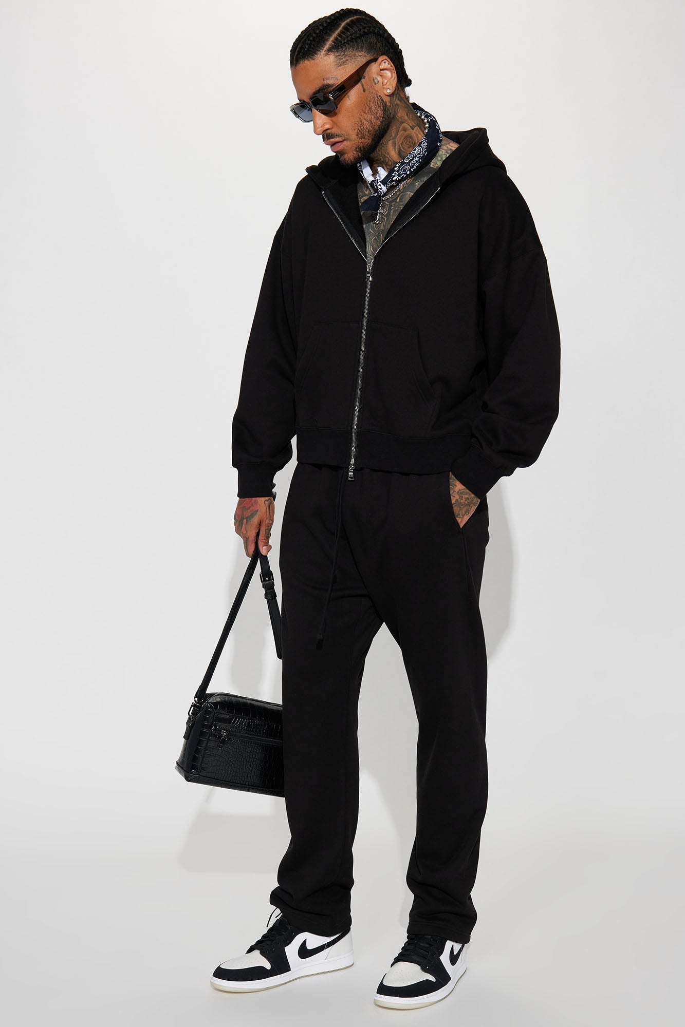 Tyson Oversized Heavyweight Zip Up - Black - image 2