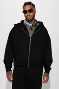 Tyson Oversized Heavyweight Zip Up - Black - image 1