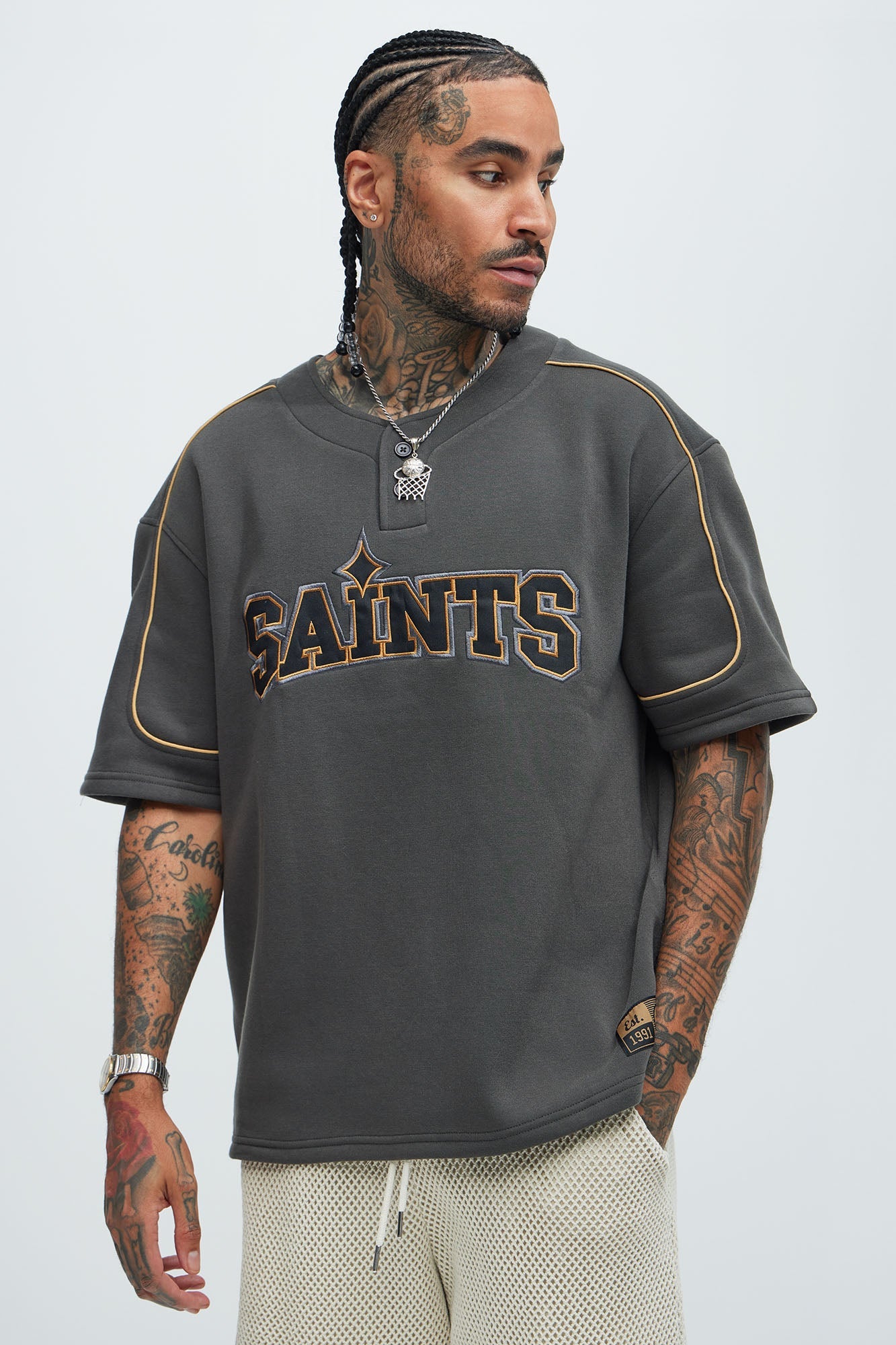 Saint Worldwide Short Sleeve Henley - Black - image 1