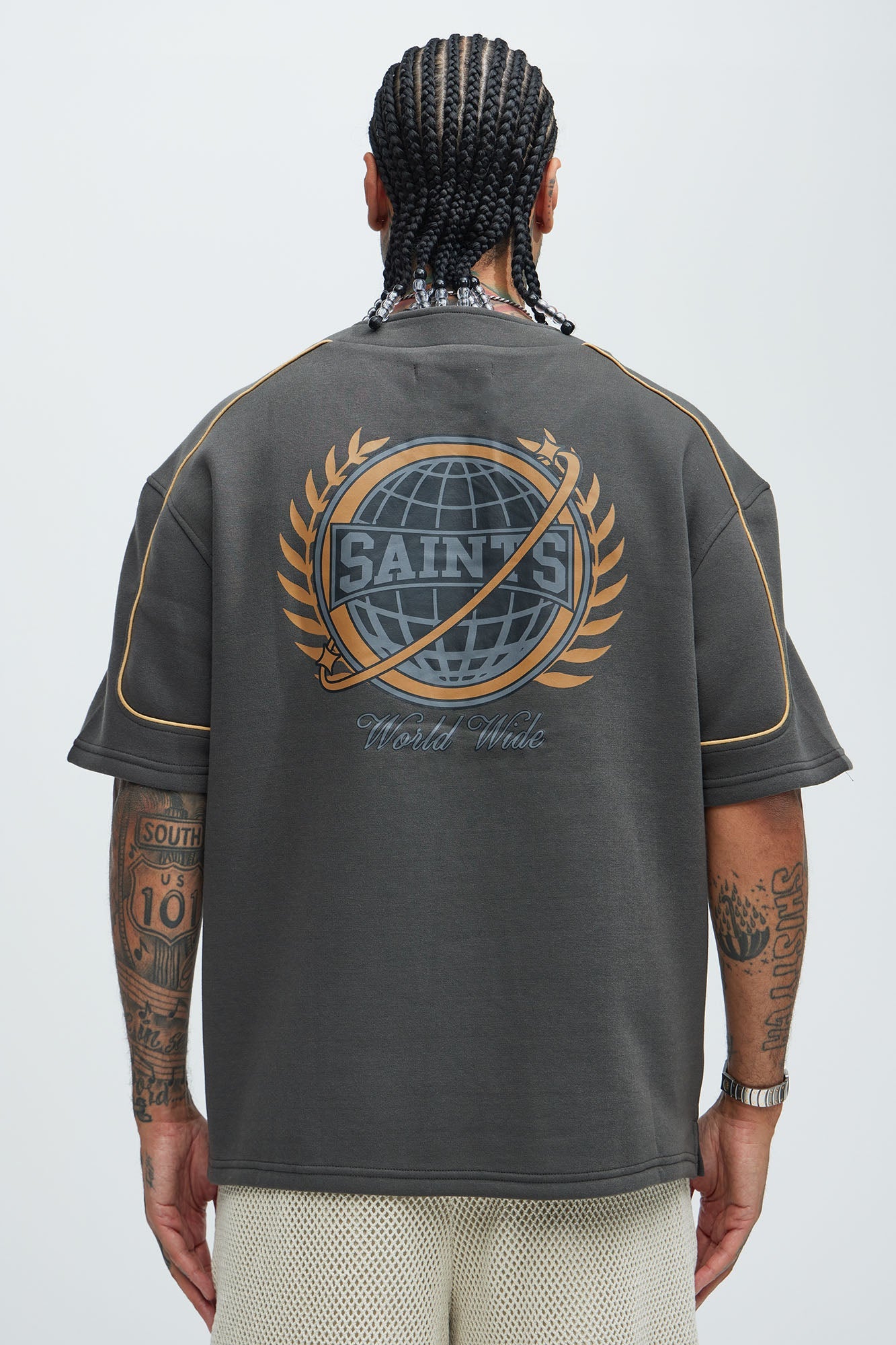 Saint Worldwide Short Sleeve Henley - Black - image 4