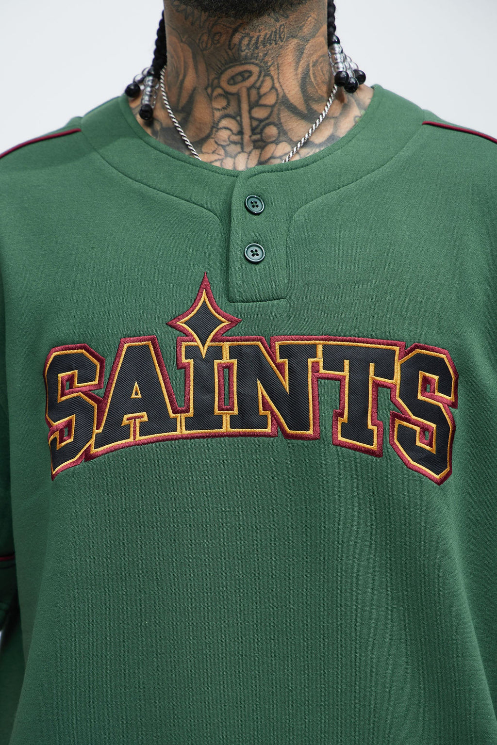 Saint Worldwide Short Sleeve Henley - Green - image 3