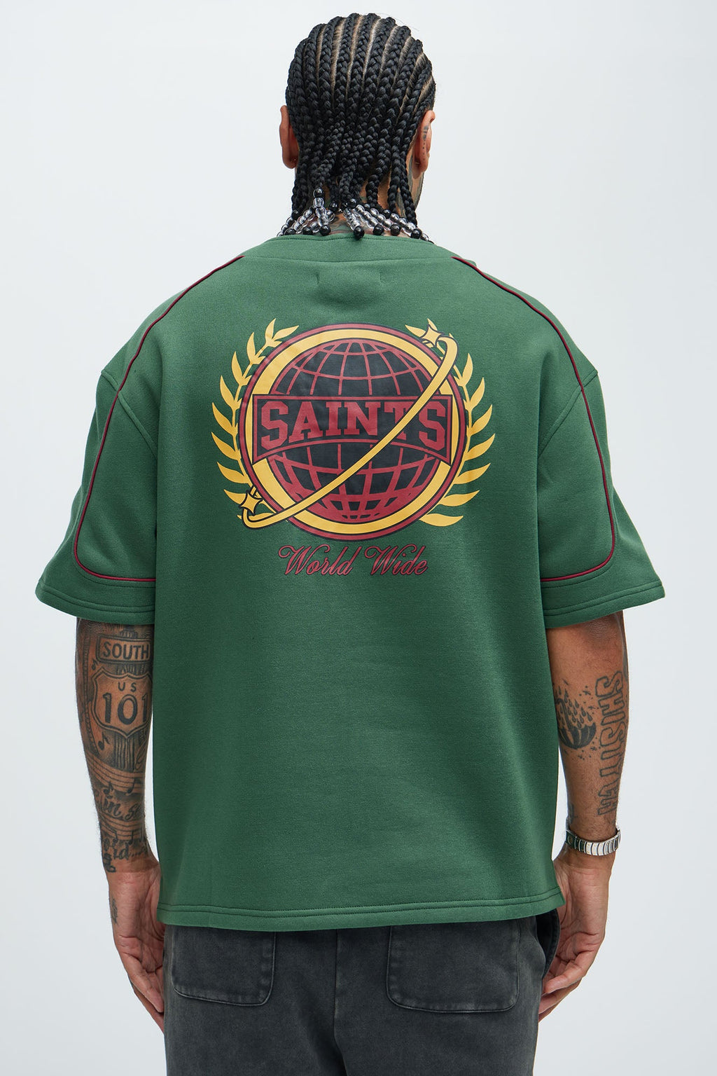 Saint Worldwide Short Sleeve Henley - Green - image 4