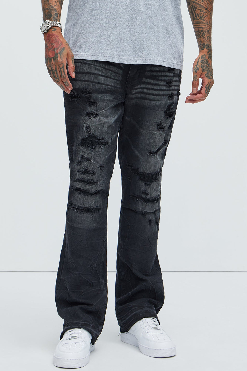 Undercover Slim Stacked Flare Jeans - Black Wash - image 2