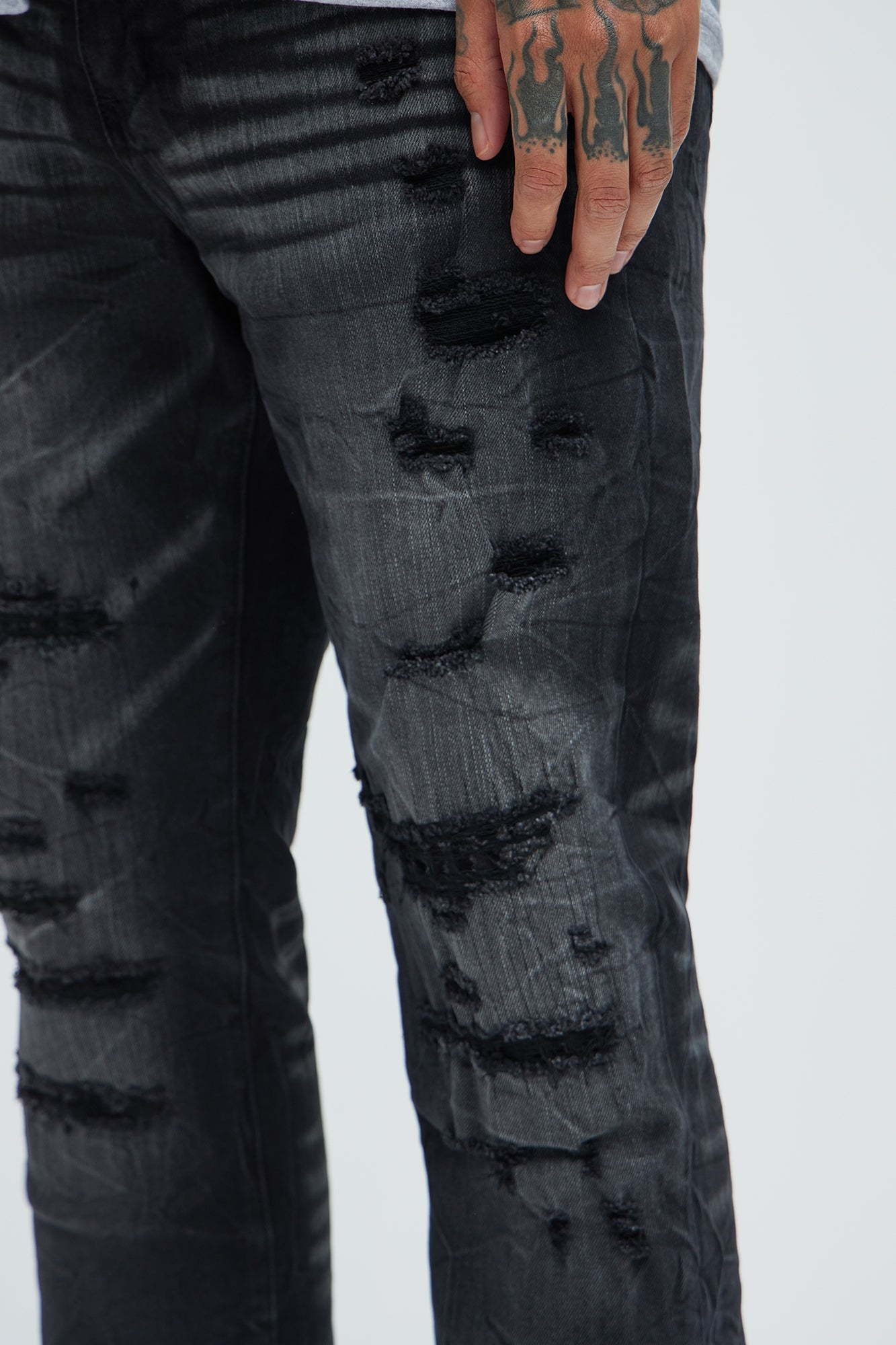Undercover Slim Stacked Flare Jeans - Black Wash - image 4