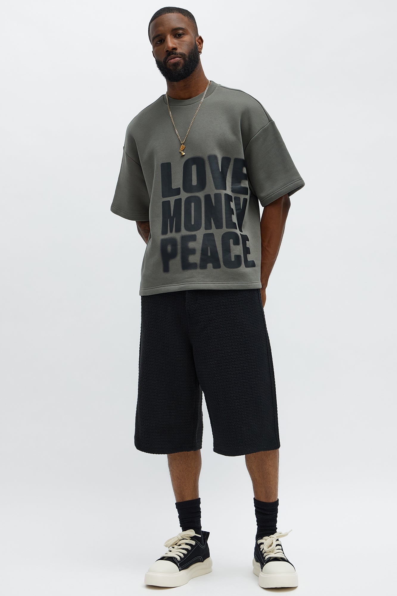 Tyson Oversized Spray Paint Short Sleeve Tee - Dark Grey - image 2