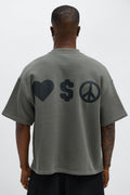 Tyson Oversized Spray Paint Short Sleeve Tee - Dark Grey - image 1