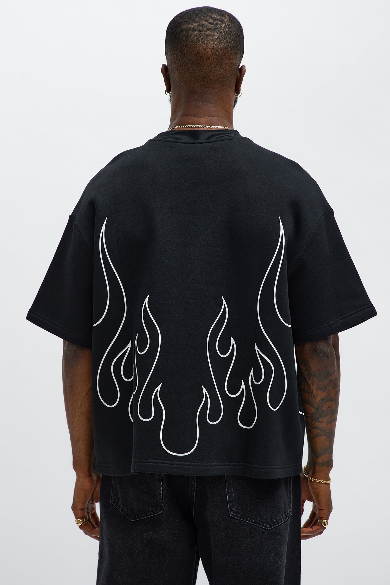 Tyson Oversized Chase Flame Short Sleeve Tee - Black/combo - image 3