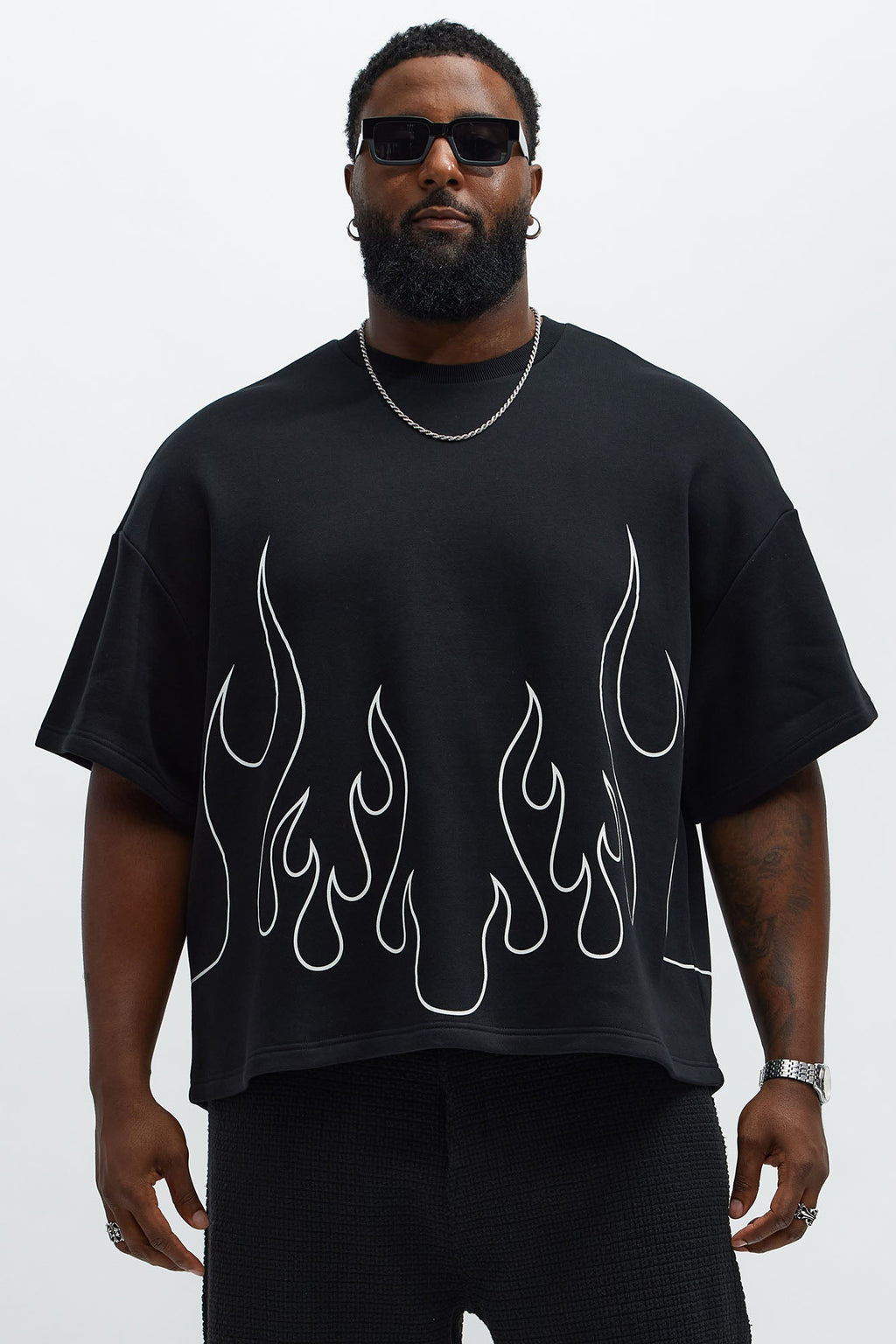 Tyson Oversized Chase Flame Short Sleeve Tee - Black/combo - image 4