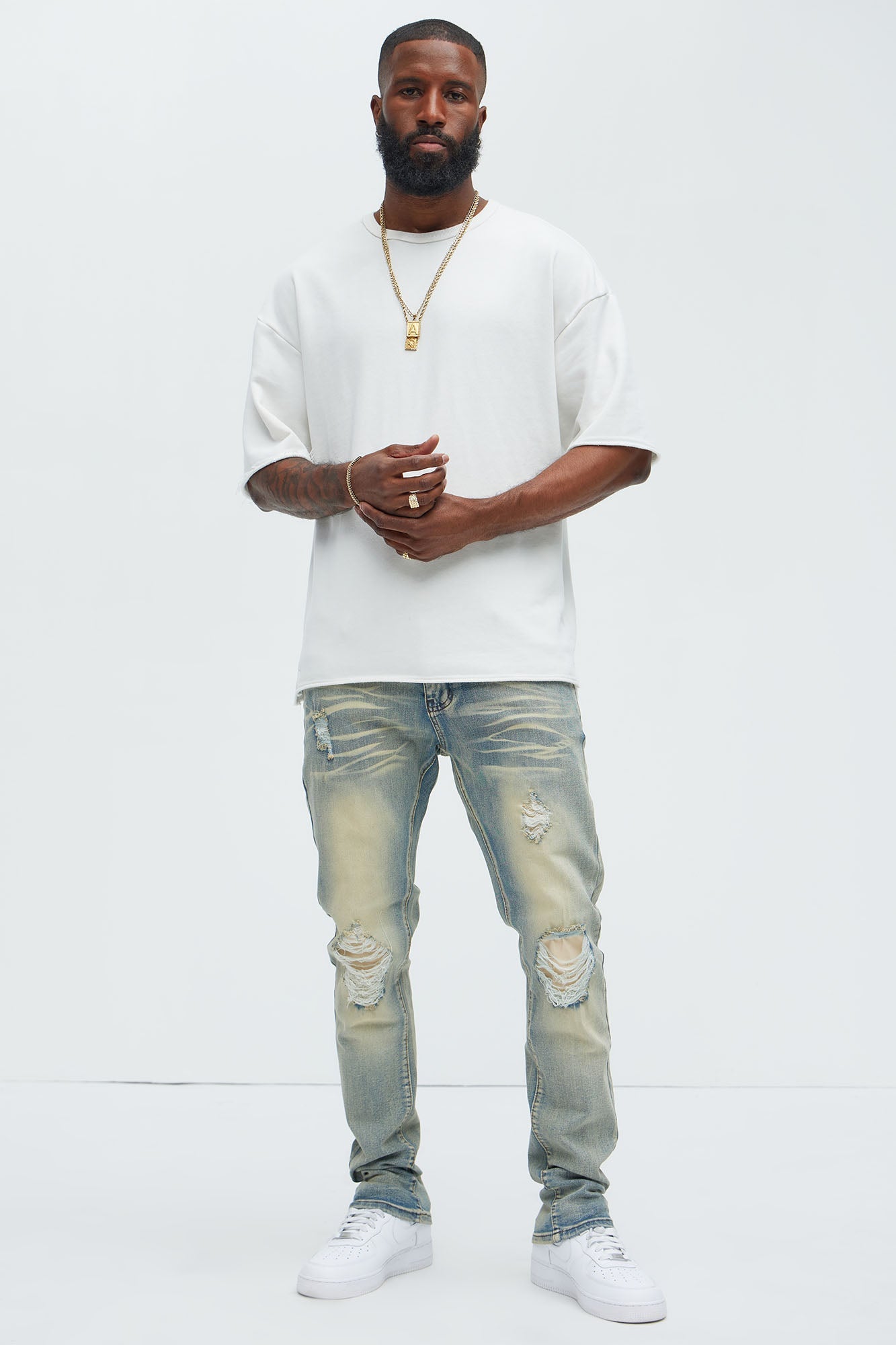 Get With Me Ripped Stacked Skinny Jeans - Vintage Wash - image 2