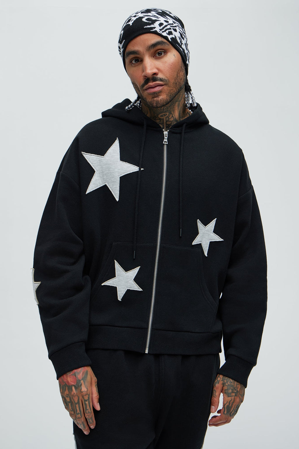 Tyson Stars Oversized Hoodie - Black - image 1