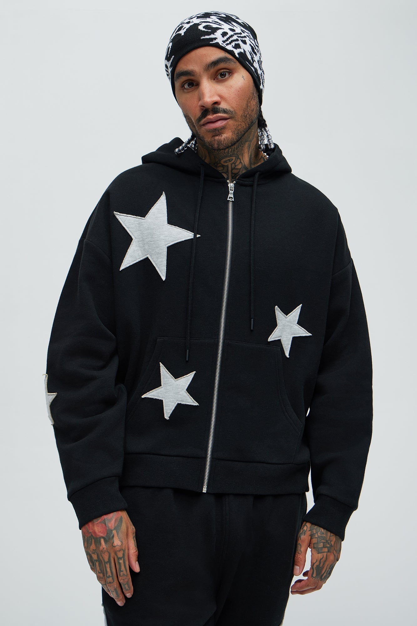 Tyson Stars Oversized Hoodie - Black - image 1