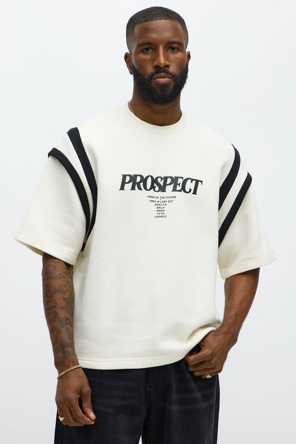 Prospect Boxy Short Sleeve Tee - Cream/combo - image 1