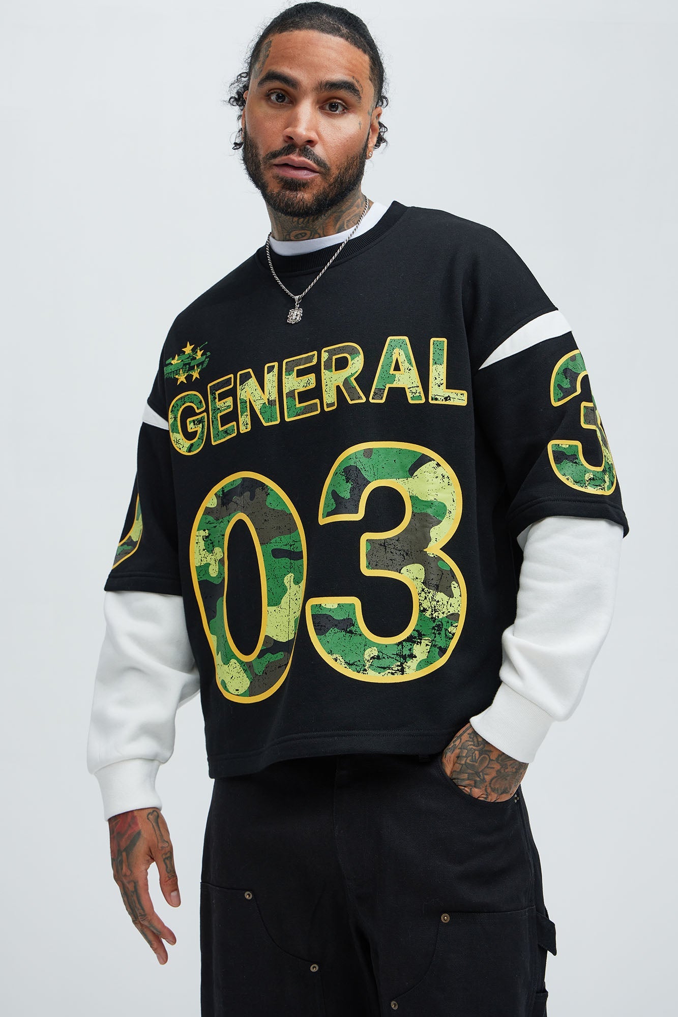 Tyson General Soldier Long Sleeve Tee - Black/combo - image 1