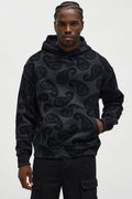 Paisley Flock Hoodie - Black - image 1