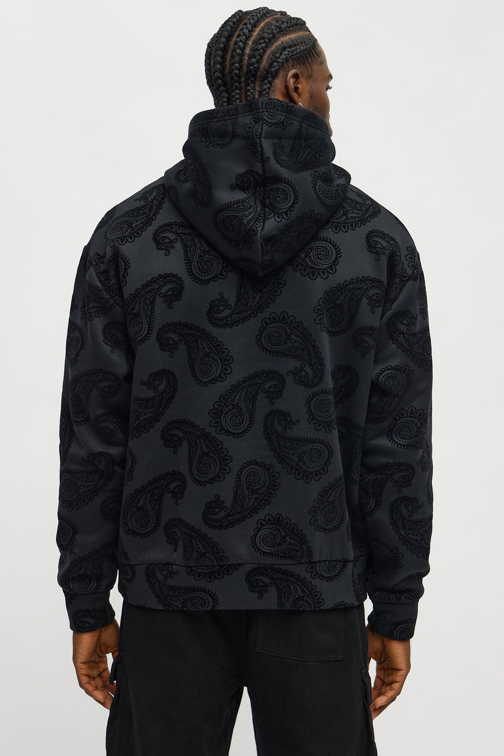 Paisley Flock Hoodie - Black - image 4