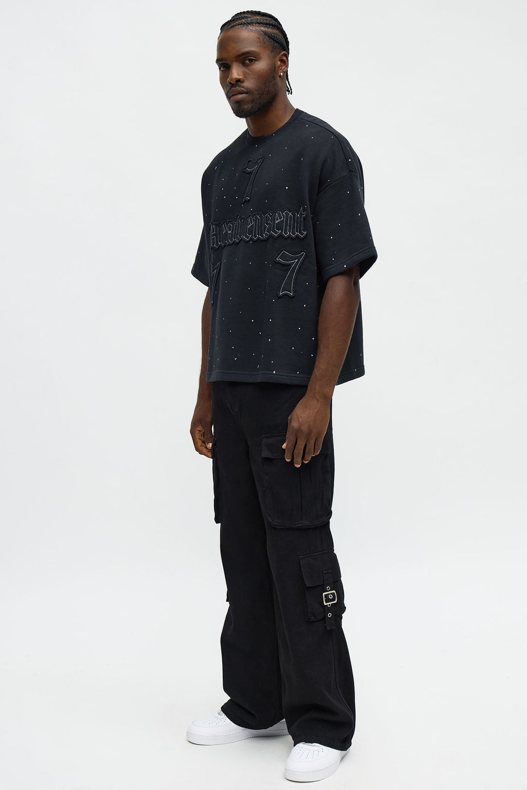 Relaxed Heavensent 777 Short Sleeve Tee - Black Wash - image 2
