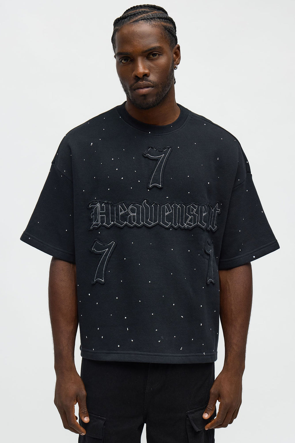 Relaxed Heavensent 777 Short Sleeve Tee - Black Wash - image 1