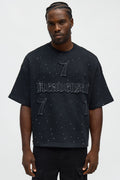 Relaxed Heavensent 777 Short Sleeve Tee - Black Wash - image 1