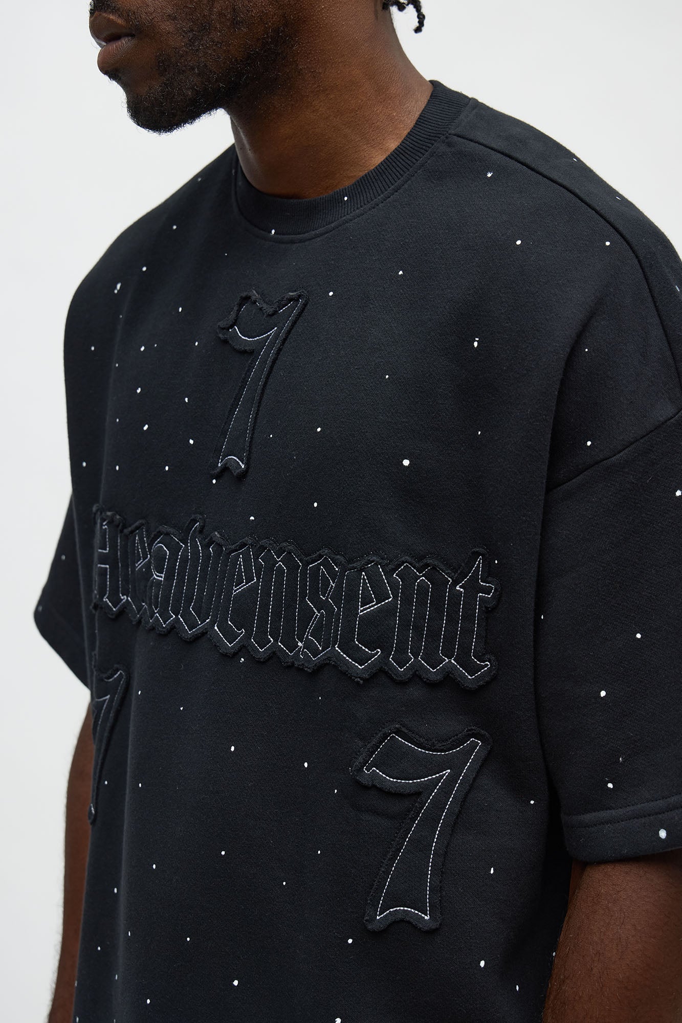 Relaxed Heavensent 777 Short Sleeve Tee - Black Wash - image 3