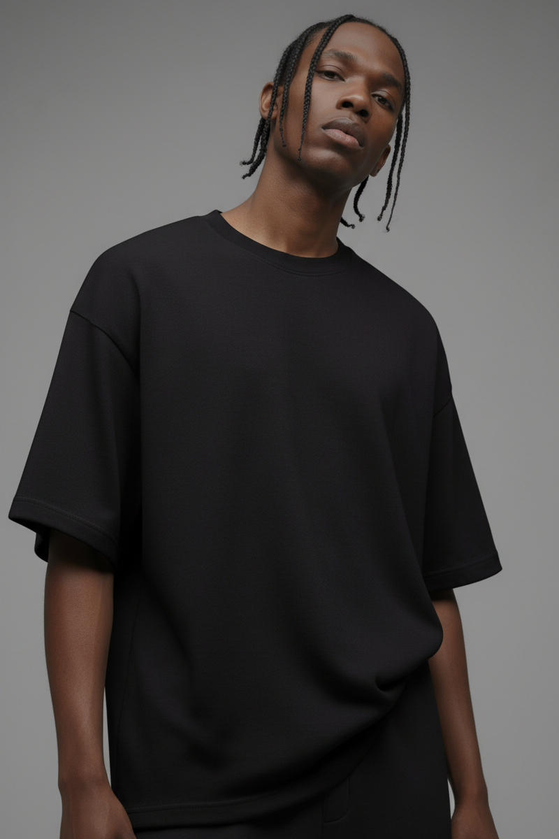 410 Oversized Fleece Tee - Black - image 1