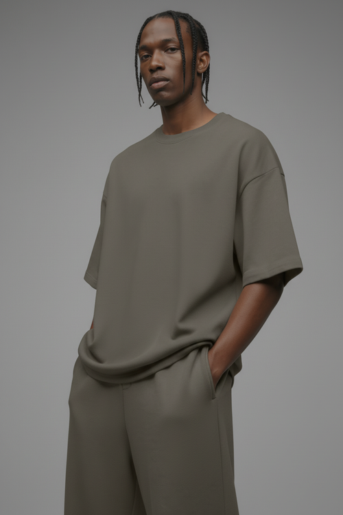 410 Oversized Fleece Tee - Moss Grey - image 1