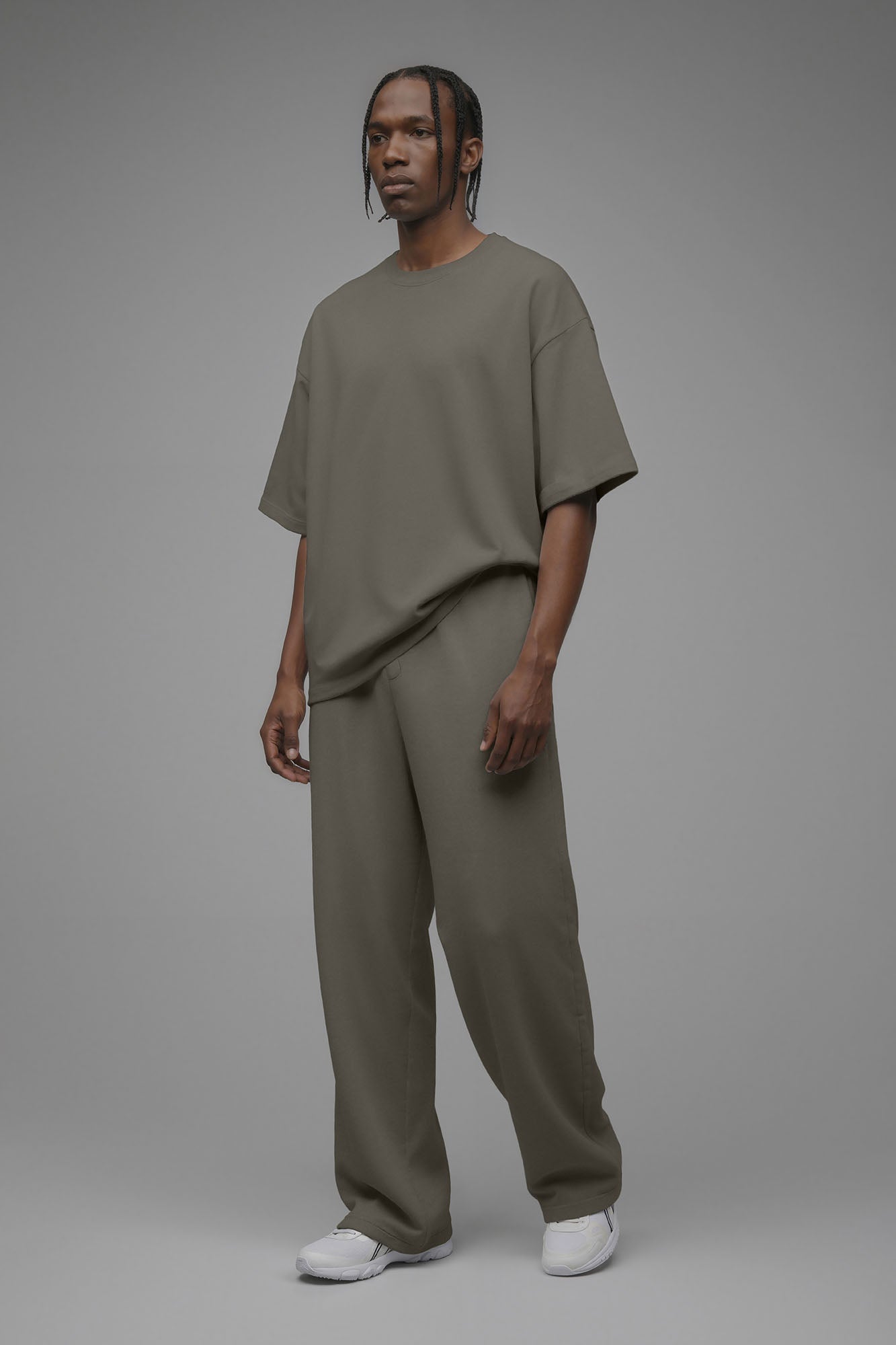 410 Oversized Fleece Tee - Moss Grey - image 3