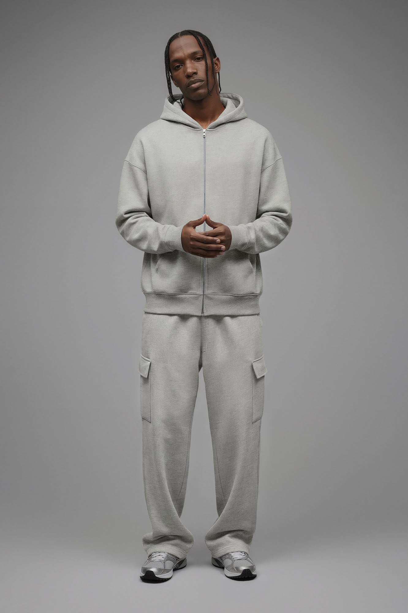 410 Oversized Zip Hoodie - Heather Grey - image 1