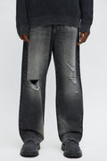 Baggy Phantom Distressed Jean - Black Wash - image 1