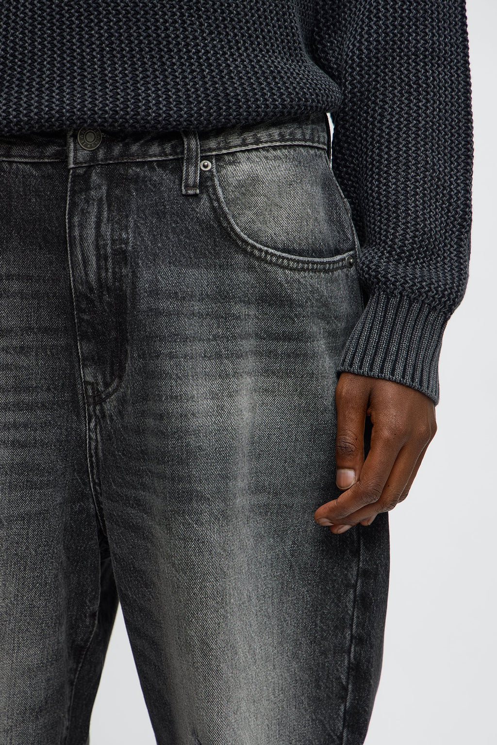 Baggy Phantom Distressed Jean - Black Wash - image 2