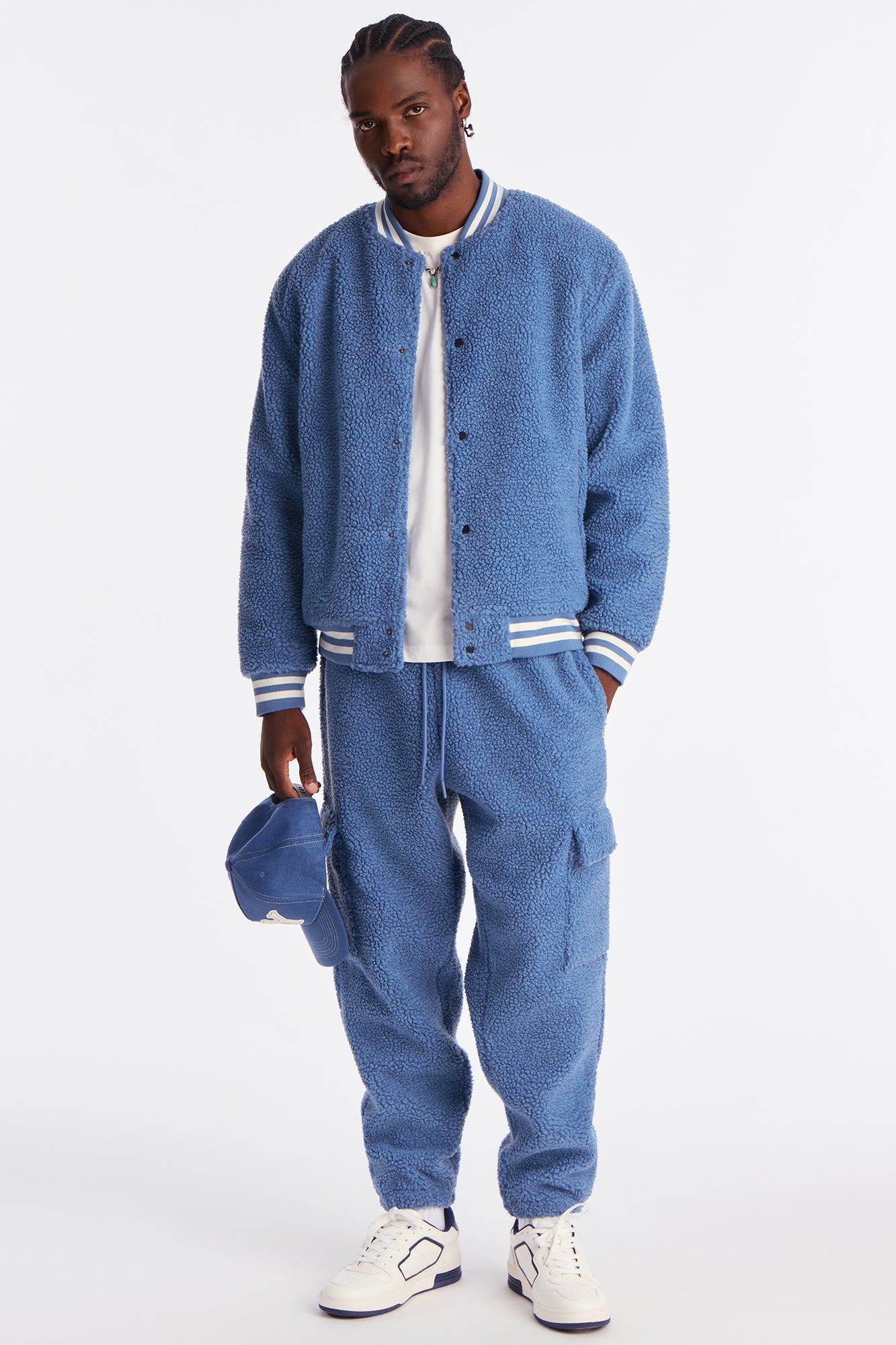 Teddy Varsity Sherpa Jacket - Light Blue - image 2