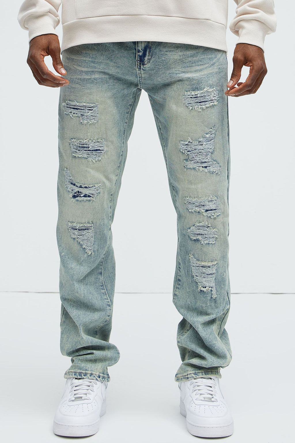 Can't Be Distressed Slim Jeans - Acid Wash Blue - image 2
