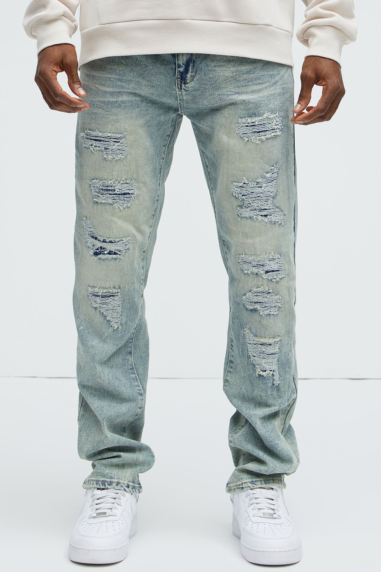 Can't Be Distressed Slim Jeans - Acid Wash Blue - image 2