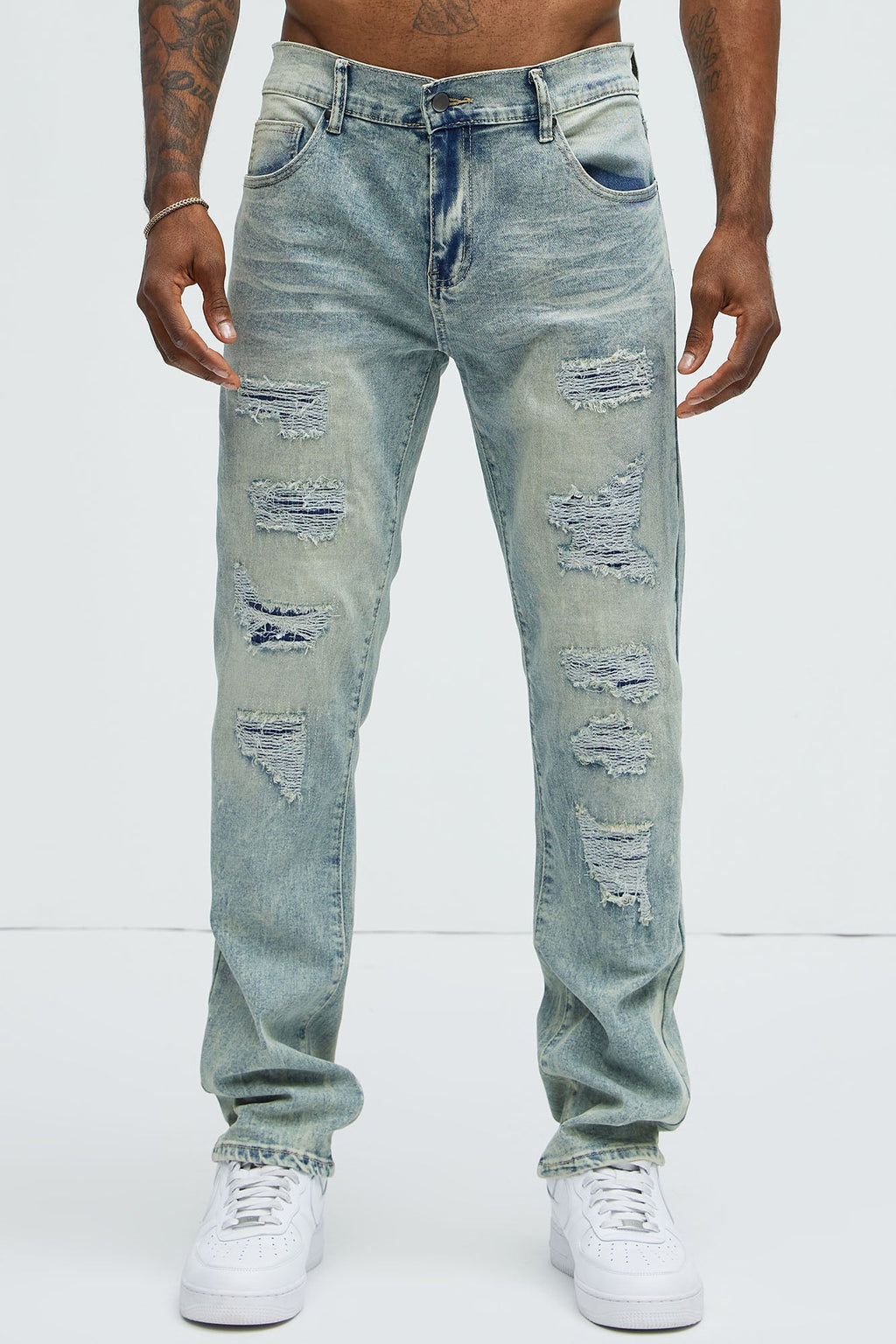 Can't Be Distressed Slim Jeans - Acid Wash Blue - image 1