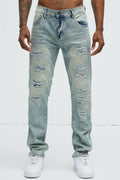 Can't Be Distressed Slim Jeans - Acid Wash Blue - image 1