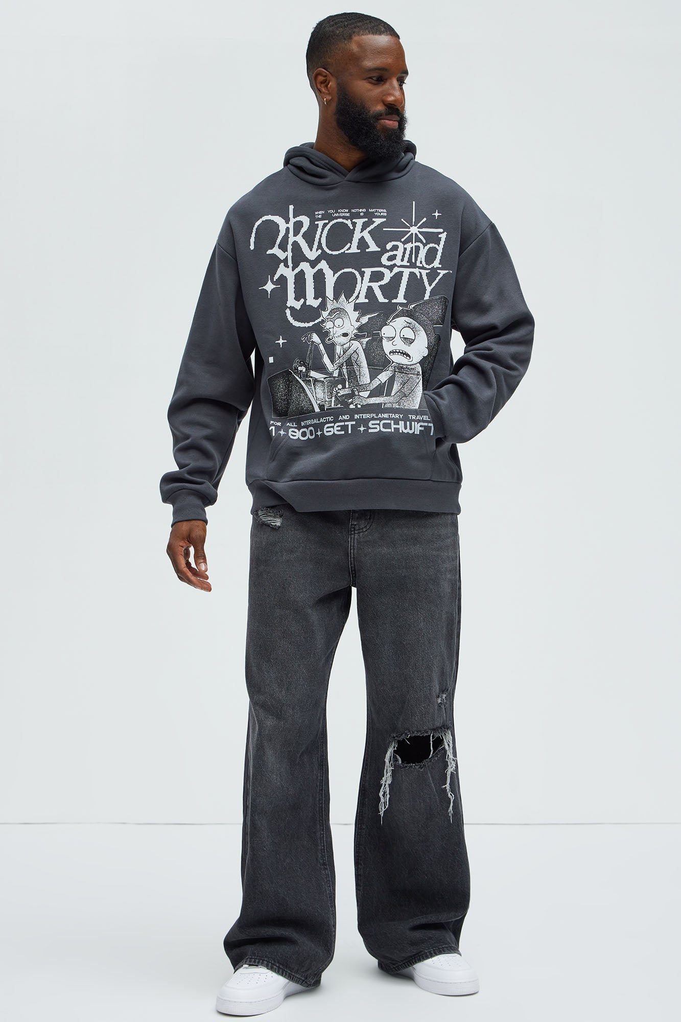 Rick And Morty Schwifty Hoodie - Charcoal - image 2