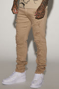High Key Stacked Skinny Jeans - Taupe - image 1