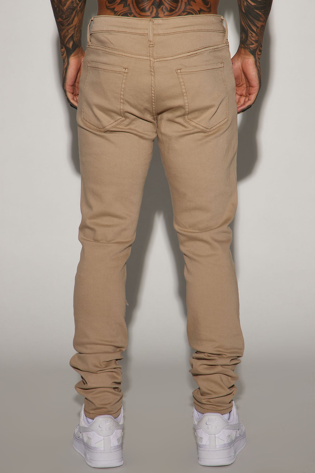 High Key Stacked Skinny Jeans - Taupe - image 4
