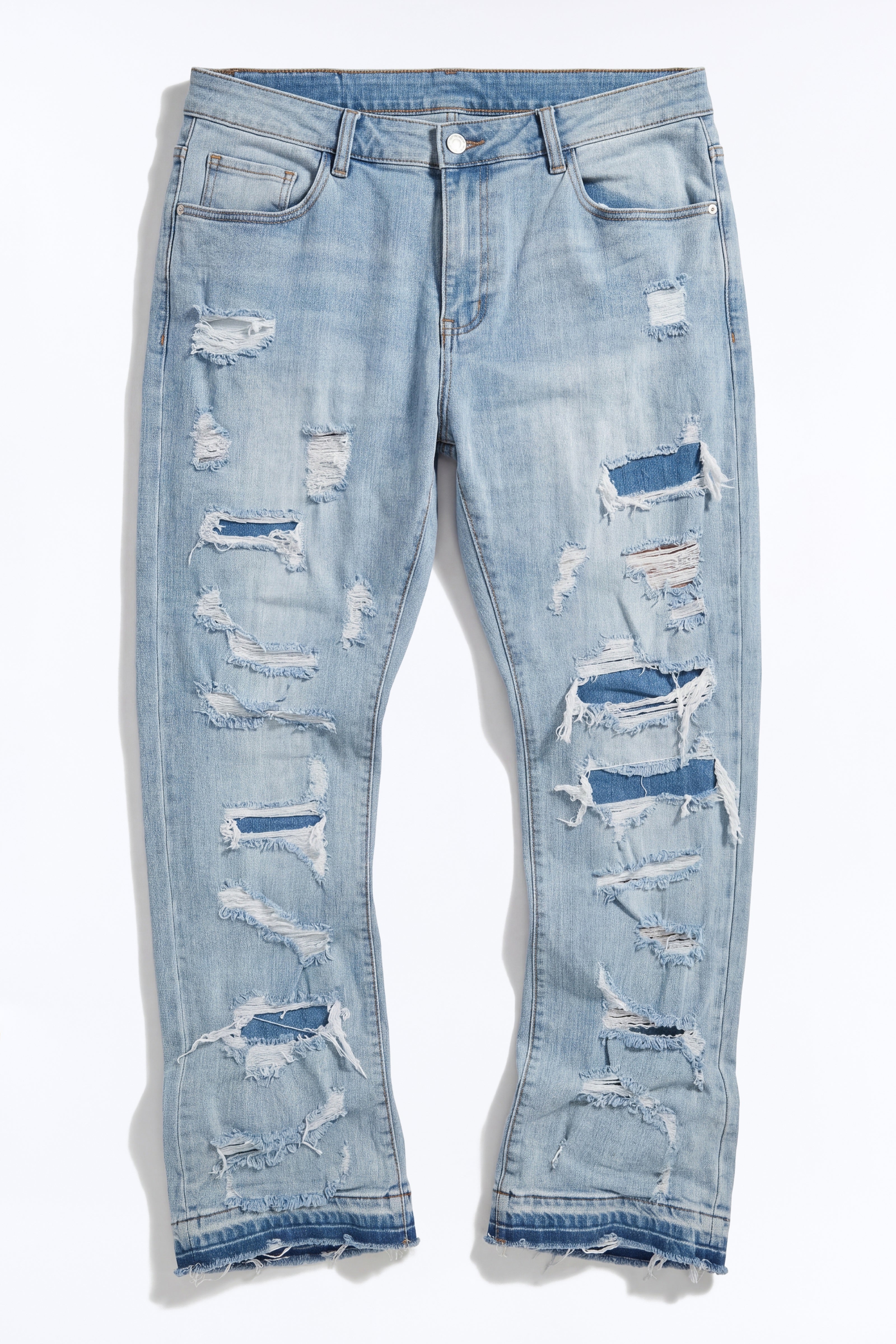 Through It Ripped Skinny Flared Jeans - Vintage Blue Wash - image 2