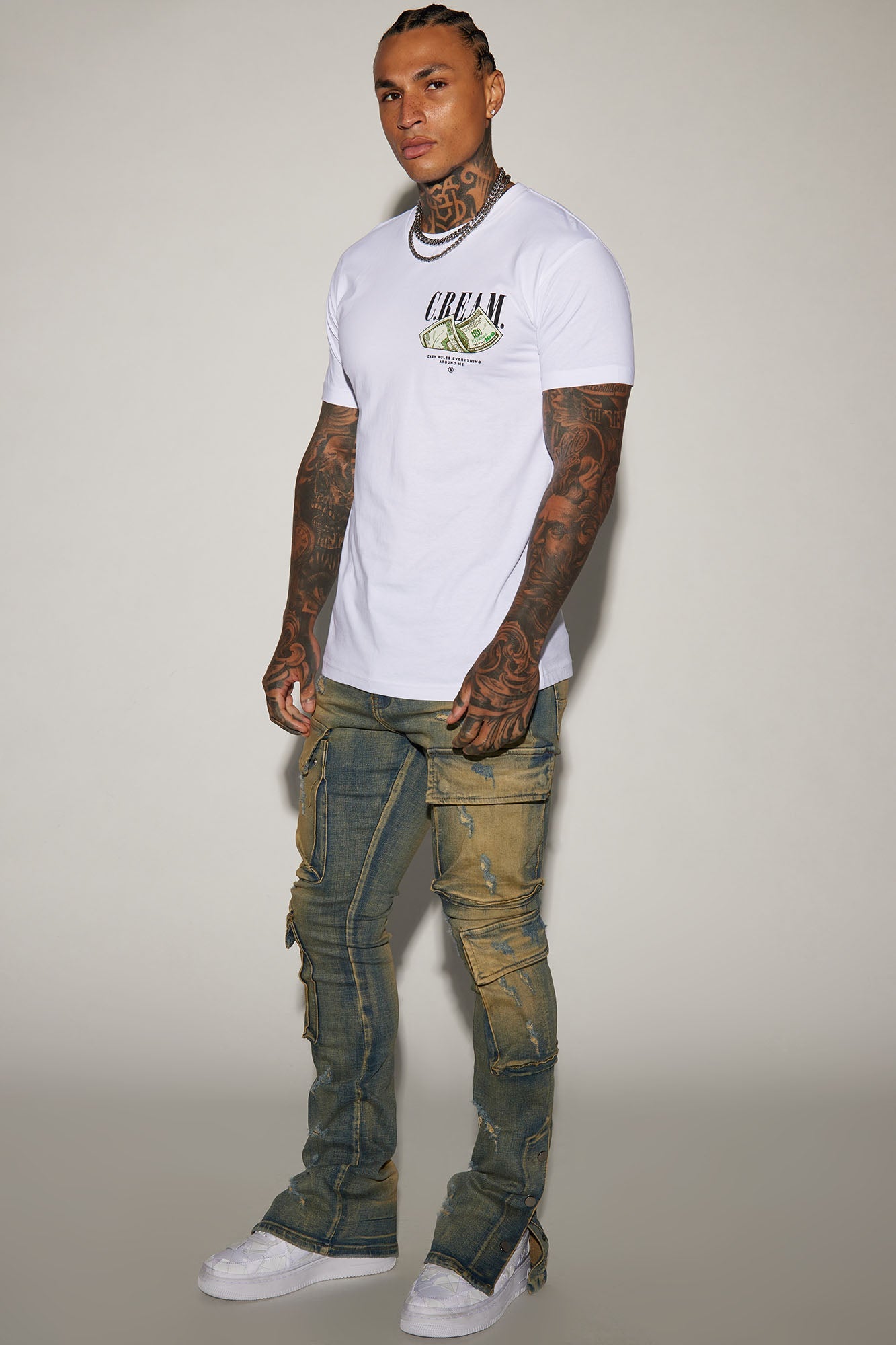 On The Set Stacked Skinny Snap Flare Jeans - Vintage Wash - image 2
