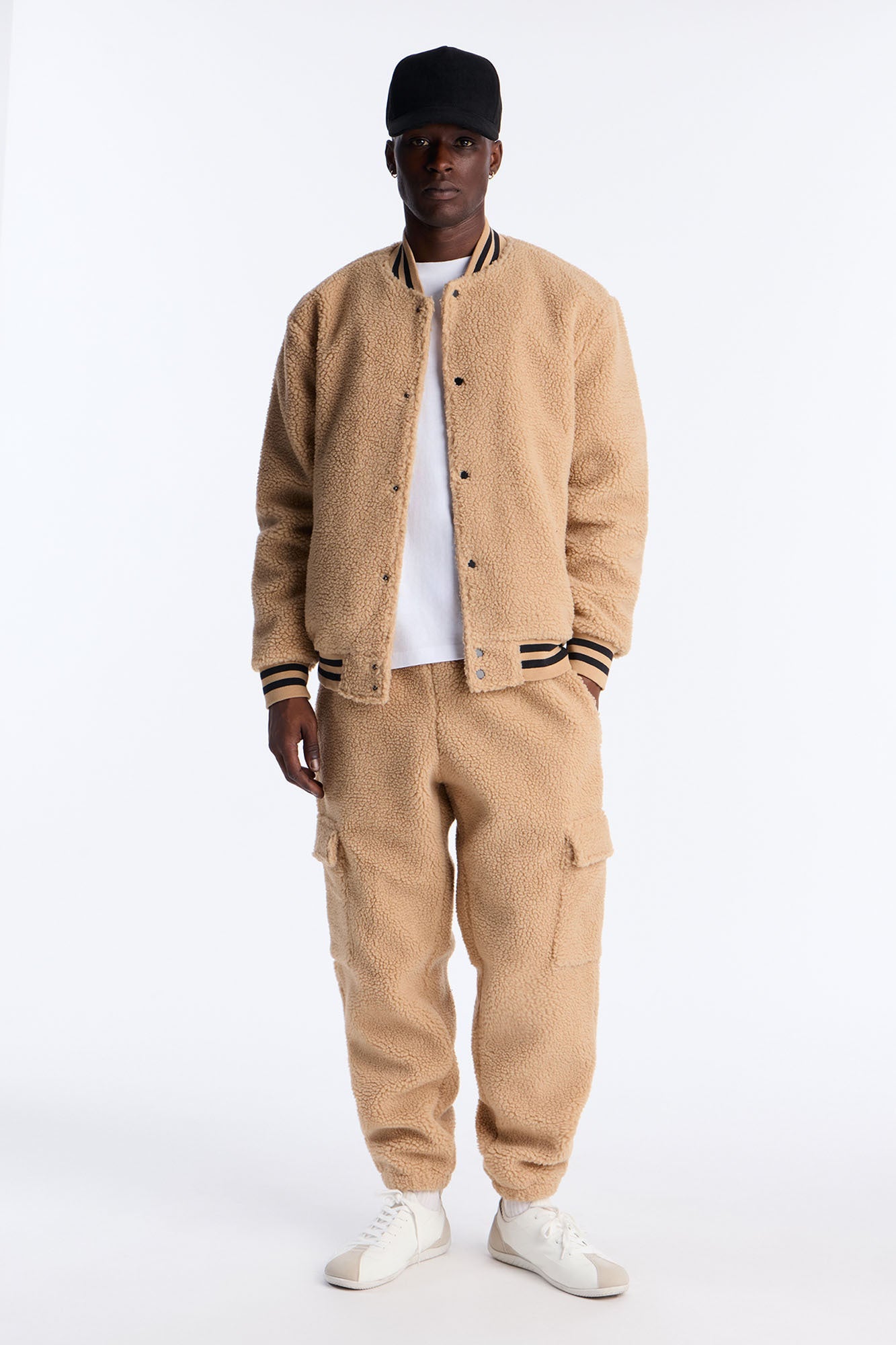 Teddy Varsity Sherpa Jacket - Taupe - image 3