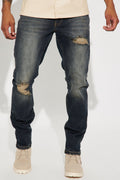 Day To Day Distressed Slim Jeans - Dark Wash - image 1