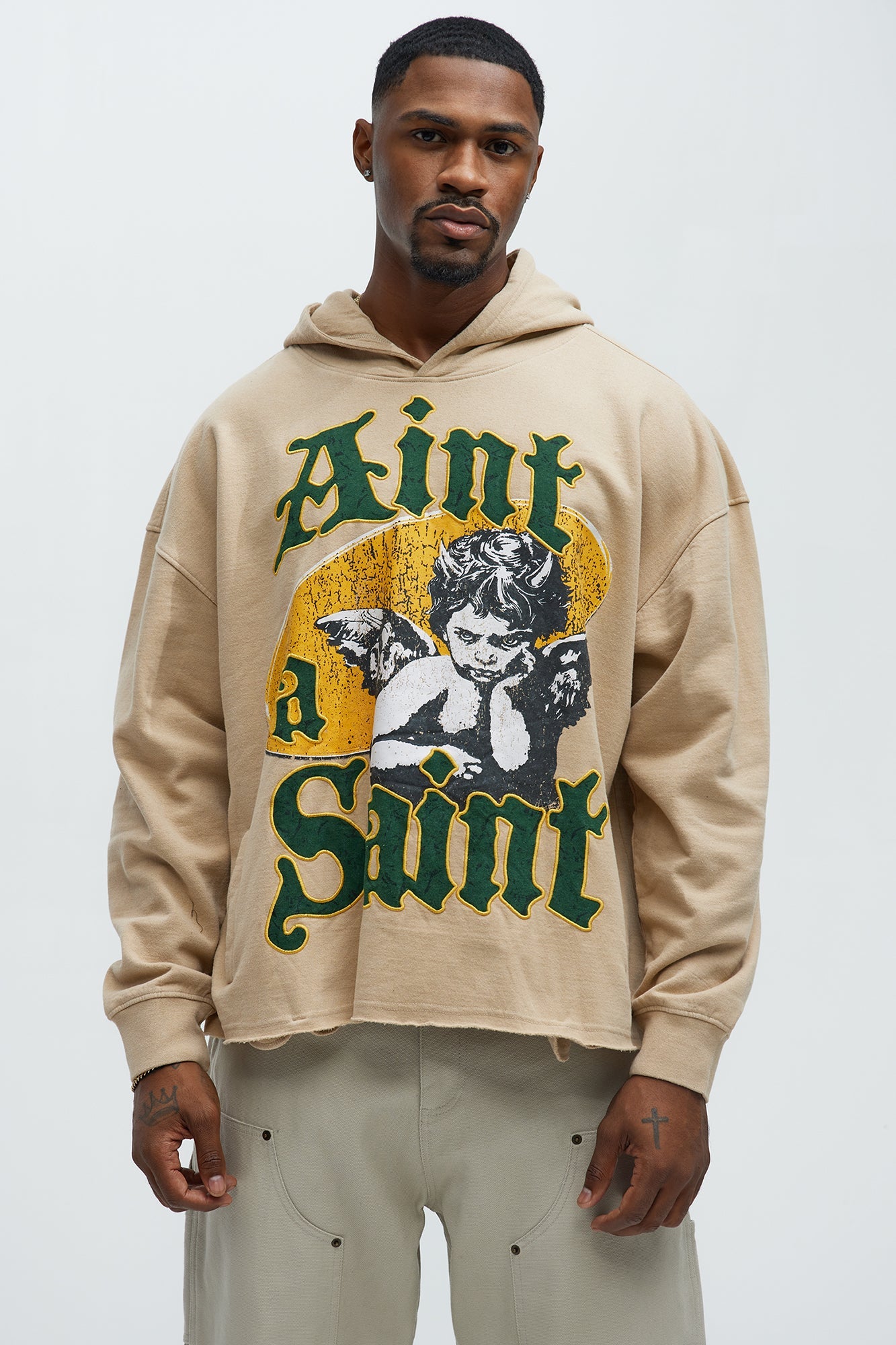 Aint A Saint Hoodie - Khaki - image 1
